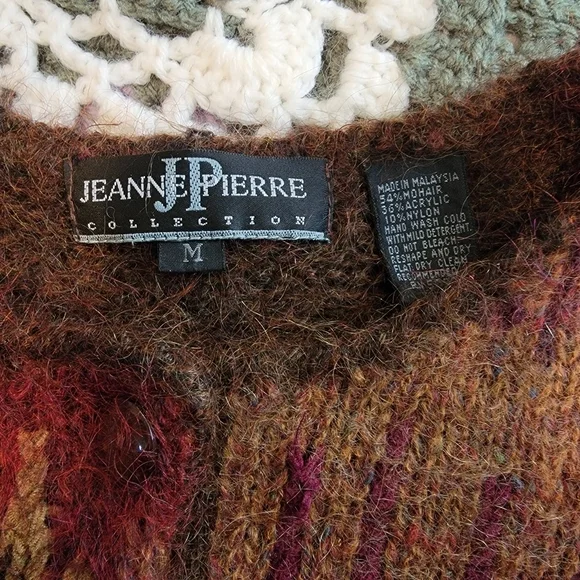 Jeanne Pierre Mohair Pullover Multicolor Design Oversized Vintage Sweater Size M - Picture 3 of 7